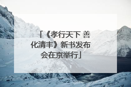 《孝行天下 善化清丰》新书发布会在京举行