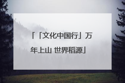 「文化中国行」万年上山 世界稻源