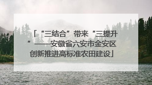 “三结合”带来“三提升”——安徽省六安市金安区创新推进高标准农田建设
