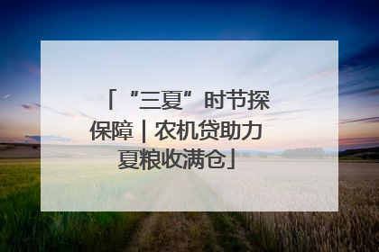 “三夏”时节探保障｜农机贷助力夏粮收满仓