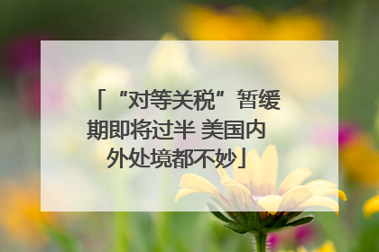 “对等关税”暂缓期即将过半 美国内外处境都不妙