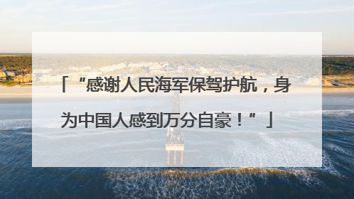 “感谢人民海军保驾护航，身为中国人感到万分自豪！”
