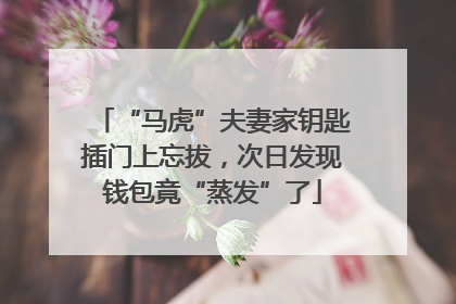 “马虎”夫妻家钥匙插门上忘拔，次日发现钱包竟“蒸发”了