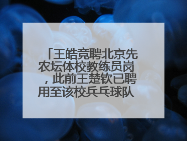 王皓竞聘北京先农坛体校教练员岗，此前王楚钦已聘用至该校兵乓球队运动员岗