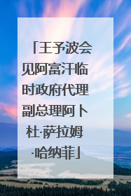 王予波会见阿富汗临时政府代理副总理阿卜杜·萨拉姆·哈纳菲