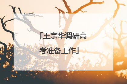 王宗华调研高考准备工作