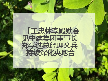 王忠林李殿勋会见中建集团董事长郑学选总经理文兵 持续深化央地合作 协力推动支点建设