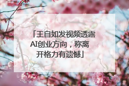 王自如发视频透露AI创业方向，称离开格力有遗憾