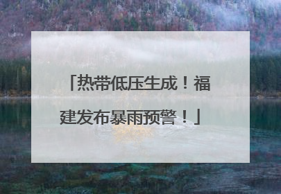 热带低压生成！福建发布暴雨预警！