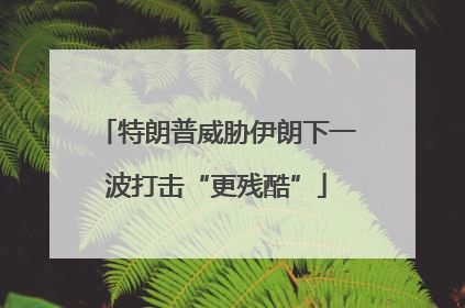 特朗普威胁伊朗下一波打击“更残酷”