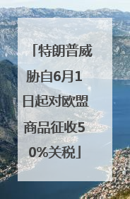 特朗普威胁自6月1日起对欧盟商品征收50%关税