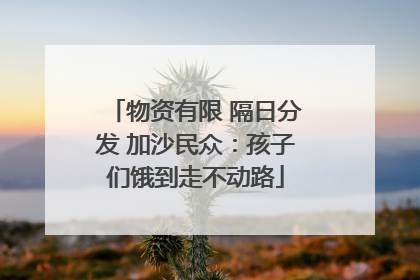 物资有限 隔日分发 加沙民众：孩子们饿到走不动路