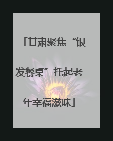 甘肃聚焦“银发餐桌”托起老年幸福滋味