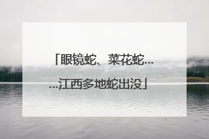 眼镜蛇、菜花蛇……江西多地蛇出没