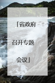 省政府召开专题会议