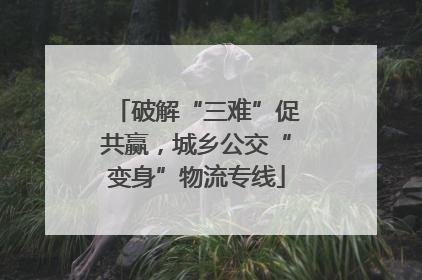 破解“三难”促共赢，城乡公交“变身”物流专线