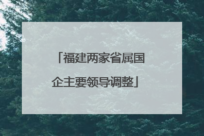 福建两家省属国企主要领导调整