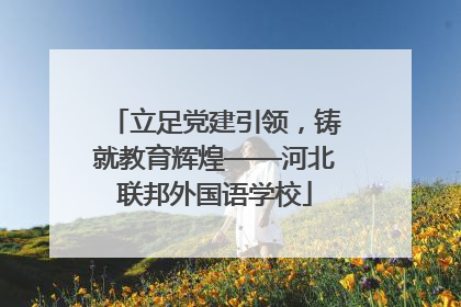 立足党建引领，铸就教育辉煌——河北联邦外国语学校