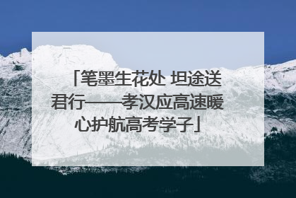笔墨生花处 坦途送君行——孝汉应高速暖心护航高考学子