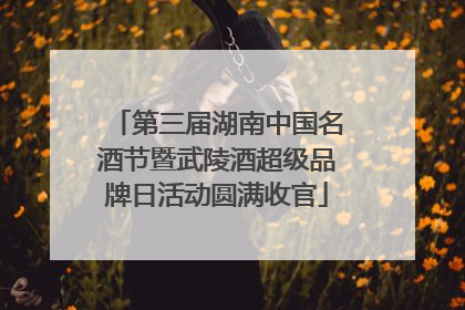 第三届湖南中国名酒节暨武陵酒超级品牌日活动圆满收官