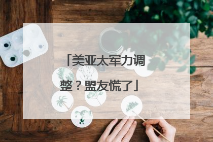 美亚太军力调整？盟友慌了