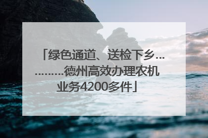 绿色通道、送检下乡…………德州高效办理农机业务4200多件