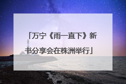 万宁《雨一直下》新书分享会在株洲举行