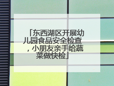 东西湖区开展幼儿园食品安全检查，小朋友亲手给蔬菜做快检