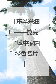 东辛采油厂——擦亮“城中家园”绿色名片