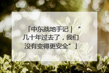 中东战地手记｜“几十年过去了，我们没有变得更安全”