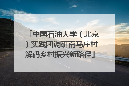 中国石油大学（北京）实践团调研南马庄村解码乡村振兴新路径
