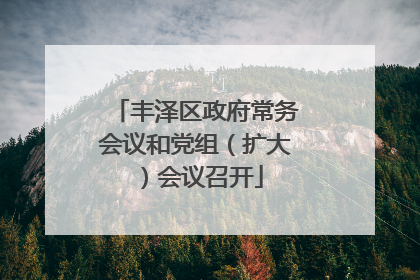 丰泽区政府常务会议和党组（扩大）会议召开