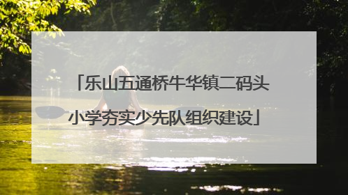 乐山五通桥牛华镇二码头小学夯实少先队组织建设