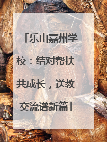乐山嘉州学校：结对帮扶共成长，送教交流谱新篇