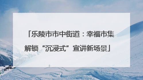 乐陵市市中街道：幸福市集解锁“沉浸式”宣讲新场景