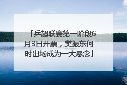 乒超联赛第一阶段6月3日开票，樊振东何时出场成为一大悬念
