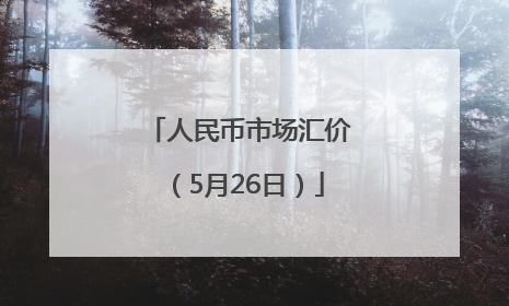 人民币市场汇价（5月26日）