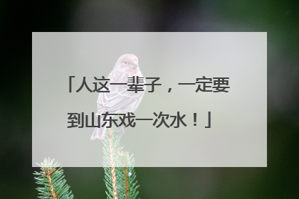 人这一辈子，一定要到山东戏一次水！