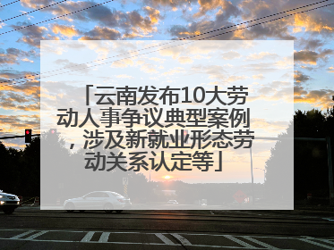 云南发布10大劳动人事争议典型案例，涉及新就业形态劳动关系认定等