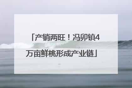 产销两旺！冯卯镇4万亩鲜桃形成产业链