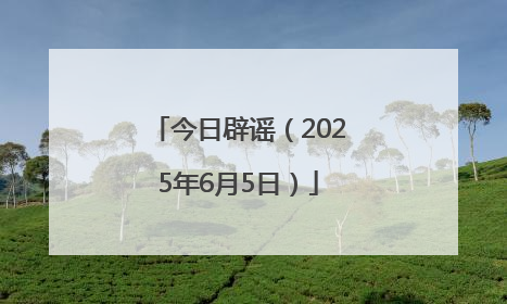 今日辟谣（2025年6月5日）