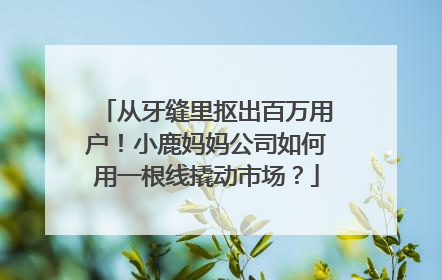 从牙缝里抠出百万用户！小鹿妈妈公司如何用一根线撬动市场？