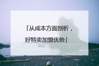 从成本方面剖析，好特卖加盟优势