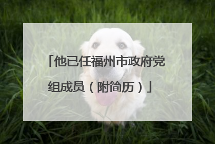 他已任福州市政府党组成员（附简历）