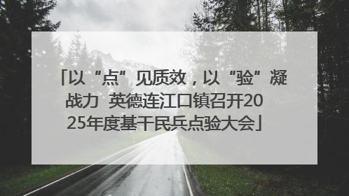 以“点”见质效，以“验”凝战力  英德连江口镇召开2025年度基干民兵点验大会
