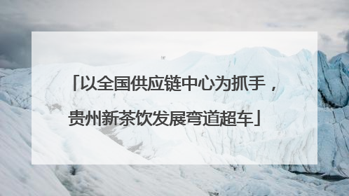 以全国供应链中心为抓手，贵州新茶饮发展弯道超车