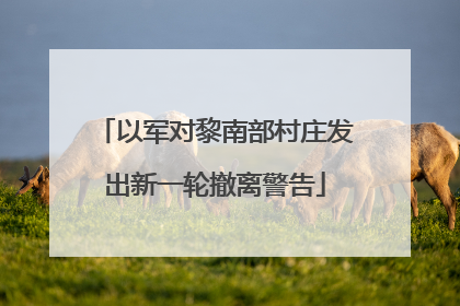 以军对黎南部村庄发出新一轮撤离警告