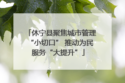 休宁县聚焦城市管理“小切口” 推动为民服务“大提升”