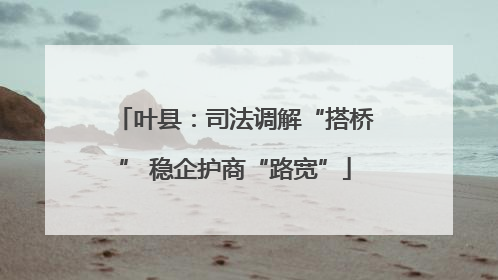 叶县：司法调解“搭桥” 稳企护商“路宽”