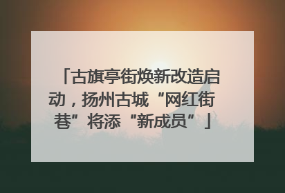 古旗亭街焕新改造启动，扬州古城“网红街巷”将添“新成员”
